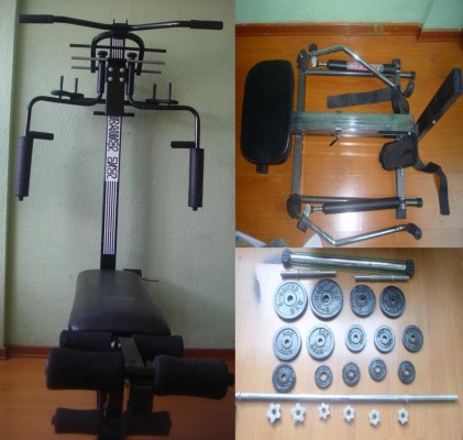 pesas, maquina de ejercicio y gimnacio en casa