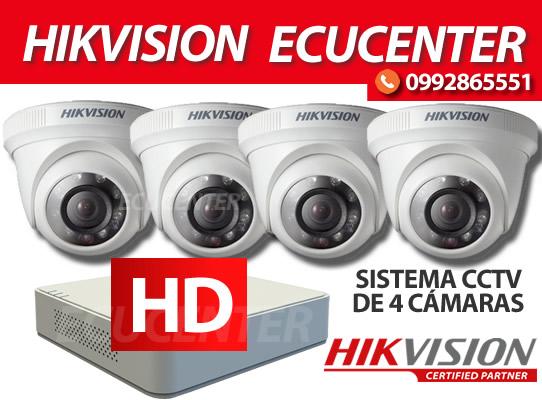 SISTEMA DE VIDEOVIGILANCIA HIKVISION 4 CAMARAS DE SEGURIDAD VIGILANCIA HD 720P INSTALACIÓN DISPONIBLE EN QUITO