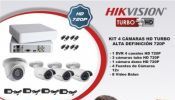 CCTV en Alta Definición HD 720 Hikvision Kit completo de Cámaras de Seguridad y permite Vigilar por Internet