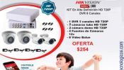 Kit CCTV Alta Definición DVR 8 C, 4 Cámaras HD 720P, GRATIS Capacitación en Instalación y visualizar por Internet