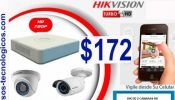 Kit CCTV Cámaras De Seguridad, Alta Definición HD 720P Vigile por Internet, GRATIS Capacitación Para Instalación