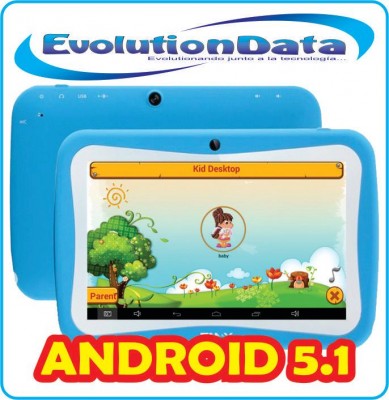 Tablet Kid 7 Android 5.1 8gb Doble Camara Wifi Quad Core NUEVO GARANTIA, VISITA EVOLUTIONDATA DIFIERE CON TDC